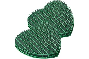 RUNFENG 2 Stück Steckschaum Herz,Blumensteckmasse für Blumengestecke mit Gitter,Nasssteckschaum Steckschwamm,Steckmoos,Torten für zum Basteln für Feiern,Auto,Hochzeit,Geschenke,Frischblumen,moos Geburtstag