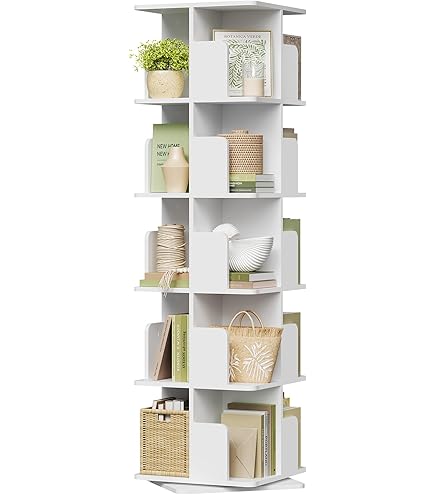 Roterende Boekenplank Hoekboekenplank, 360 Display Bamboe Draaiende Boekenplank, Vloerstaande Boekenkast Smalle Plank Draaibare Organisator Opbergrek Voor Kleine Ruimte Slaapkamer Studeerkamer