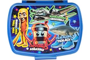 ms móvil shop Sandwichera Infantil Rectangular Italian Brainrot | Fiambrera Plástico Libre de BPA | Caja Almuerzo Escolar Niños Niñas | Portasándwich Ligero 17x14x5,6 cm Ideal Cole Guardería Picnic