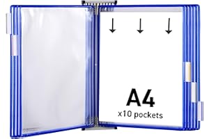 Djois made by Tarifold 414101- Expositor de pared A4 para catálogos con fijación y 10 fundas PVC, color azul
