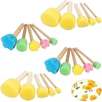 Sponge Brush, 18 Pieces Child Painting Sponge Brush Set Made of ...