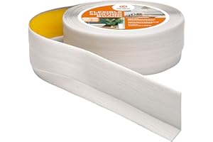 Quest Plinthe Souple Autoadhésive - 50 mm x 20 mm - Plinthe en PVC de finition - Pour l'intérieur, mur, sol, salle de bain, salon - Flexible, Étanche, Décoratif - 5 mètres, Bouleau