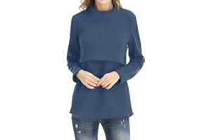 Smallshow Fleece Nursing Tops Women’s Winter Long Sleeve Breastfeeding Clothes