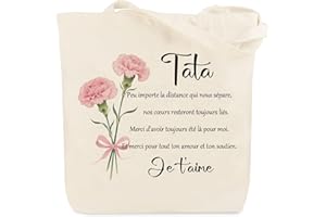 Huaceary Tote Bag Cadeau Femme Noel Idée Cadeau Femme Original Utile Anniversaire Cadeaux Fille Cadeaux Famille Belle Maman Nounou Tata Belle Soeur Collègue Halloween Saint Valentin Sac Tissu Chaton