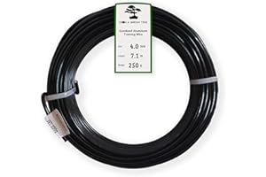 Grow A Bonsai Tree Anodized Aluminium 4.0mm Bonsai Training Wire 250g Large Roll (23 Feet) - Choose Your Size and Color - (4.0mm, Black)