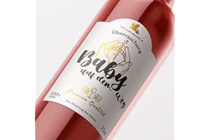 OLYMPE STORE OLYMPE - Premium-Etikett Original-Schwangerschaftsankündigung - Flasche Großeltern - Baby unterwegs - Wein- und Champagner-Etikett Geburtsankündigung