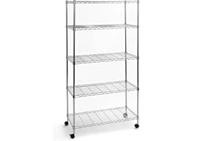 Seville Classics Storage Shelving, Steel, Chrome, 76.2 cm B x 35.6 cm T