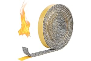 ISSIMOBER Guarnizione autoadesiva per camino, 3 mm x 1 cm x 3 m, nastro di collegamento del camino, autoadesivo, per stufe, resistente al calore fino a 550 gradi Celsius