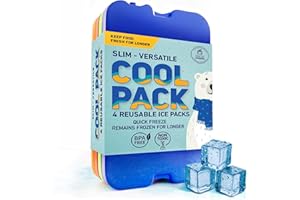 Healthy Packers Ice Packs for Lunch Box - Ice Blocks for Cool Bags and Cool Box - Ideal Freezer Blocks for Lunch Box - Original Long- Lasting Formula (4 Pack)