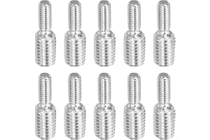 PATIKIL M6x1 a M10x1.5 Doppio Estremità Filettata Perno Vite Bullone, 10pz 304 Inossidabile Acciaio Asta Bulloni Filettatura Riduttore Adattatore per Mobili Ferramenta, 30mm Lungo