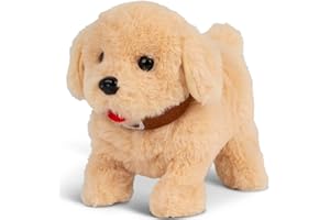 Tobar Animigos Flipping Labrador Puppy Electronic Soft Dog Toy,White,Small