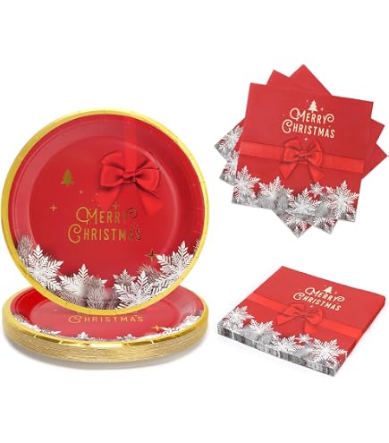 Vesvi 60 Stück Weihnachts Pappteller Weihnachtsbau Produktbild-Vorschau 8