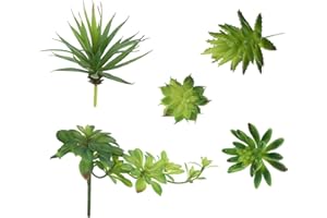 LJY Juego de 5 arreglos de flores artificiales variados, para plantas pequeñas, sin macetas, con acento