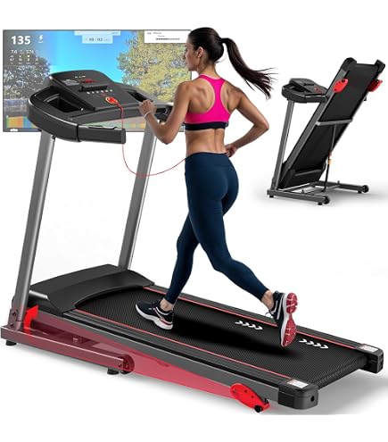 Tapis De Course Pliable YUMBOT 12 Km/h - Avec écran LED, Support Tablette 360°, Silencieux, Pour Maison/bureau