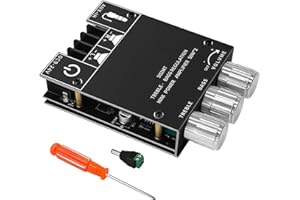 VEGOATY 2x50W Bluetooth Verstärker Modul Hifi Stereo - 2.1 Audio Amplifier Board TPA3116D2, 2.1 Verstärker Board Bluetooth 5.0 HIFI, Mini Amp Platine DC 12-24V-und AUX-Eingänge
