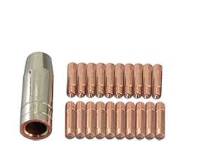 RIVERWELD MB 15 AK MIG MAG Antorcha de soldadura Punta de contacto 0,8mm 140.0059 (PUNTA 1,0mm, 0,9mm, 0,6mm opcional) Boquilla de gas M6 145.0075 Paquete de 21