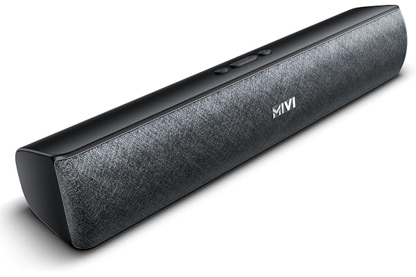 Mivi Fort Q18 Soundbar with 18W Bluetooth Speakers Soundbar, 2.0 Channel with 2 in-Built Full-Range Speakers, Multiple Input Modes, 6H Playtime, 2000mAh, Made in India Sound bar for TV