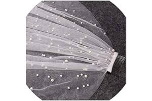 Macria Long Pearl Veil One Layer 3M Bridal Veil Cathedral 3 Meters Ivory Wedding Veil With Pearls Bride Accessories