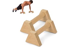 Flintronic Poignées de Pompe Bois, Parallettes en Bois, Barres Parallèles Antidérapantes, Push Up Bar pour intérieur et extérieur, pour la Calisthenics, Gymnastique, Fitness, Musculation