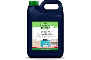 POWERCHEM Sodium Hypochlorite 15% HIGH STRENGTH Patio Block Paving Driveway Cleaner Washer | Algae Weed Moss Mould Blackspot & Lichen Killer Remover | Chlorine Shock Treatment of Pools & Hot Tubs