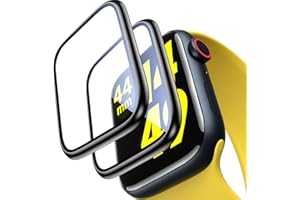 UniqueMe Protector de Pantalla para Apple Watch Series SE2/SE/6/5/4 44mm Cristal Templado, Sin burbujas, Fácil de instalar, Anti-Arañazos HD Transparente, 2 Piezas