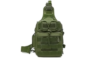 HUNTVP Taktyczna torba na ramię, mały plecak Molle, jeden pasek, torba na ramię, sprzęt wędkarski, torba na klatkę piersiową, na kemping, wędrówki, jazdę na rowerze na świeżym powietrzu