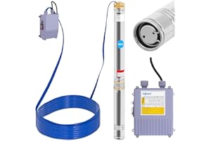 hillvert Bomba Sumergible Para Pozo HT-ROBSON-SP1100-101 (Para fuente de Ø 100 mm, 101 m de altura de bombeo, 6.000 l/h de caudal, 1100 W)