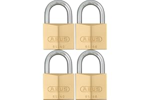 ABUS ABU6540QPK Hänglås, Gyllene, 40 mm, 4 st | Massiv mässingsstomme, härdat stålboja med NANO PROTECT-beläggning – 4 lås + 5 nycklar, alla lika nycklar, 40 mm bredd