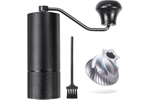 Azontion Coffee Grinder Manual CG30, 38mm Tiger Shark 420 SUS CNC Steel Burr, 36-Click Fine Adjustment, Portable Coffee Bean Grinder for Aeropress, Hand Pour, French Press, Espresso