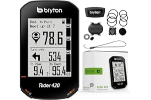 Bryton Rider 420 Sensor Bundle Wireless GPS Bike/Cycling Computer. Compatible with Bike Radar, 35hrs Long Battery Life, Navigation with Turn-by Turn Follow Track. Bluetooth ANT Bicycle Computer