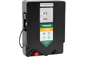 Agrarzone Électrificateur A5000 12V, 7,4 Joule | Électrificateur pour fonctionnement sur batterie | Sécurité optimale | Électrificateur pour utilisation mobile | Pour les animaux robustes