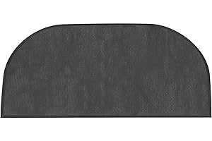 Gusengo Feuerfeste Unterlage Funkenschutzplatte Für Kaminofen - Langlebige Flammhemmende Matte Für Herd Schornstein Feuerstelle Decke Bodenschutzmatte rutschfeste Halbrunde Funkenschutz Deckel