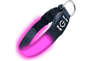 Fun Pets Collare LED per cani Rosa - Collare di sicurezza ricaricabile con USB per animali domestici - Grande visibilità e sicurezza - XS, S, M, L e XL