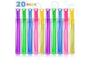 Aooess Gifts for 3+ Year Old Boys Girls: 60ml Bubble Wands 20 Pack Bubble Toys for Age 3 4 5 6 7 8 Year Old Children Party Bag Fillers for Birthday Outdoor Garden Bubble Wands Multipack for Kids