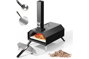 Karinear Pizza Oven Wood Pellets 12inch Outdoor Pizza Oven with Thermometer for Garden Yard, Outdoors, Camping Complete Accessories