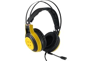 Teknofun - Auriculares con micrófono para Videojuegos - Dragon Ball Z - Conector Jack de 3,5 mm - Diadema Ajustable - Amarillo, Rojo y Negro - para niños y Adultos