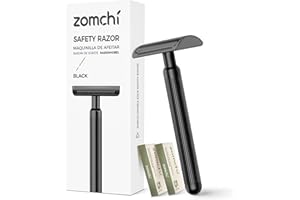 ZOMCHI Golarka do golenia dla mężczyzn z 10 ostrzami do golenia, metalowa brzytwa wielokrotnego użytku dla mężczyzn i kobiet – matowa czerń