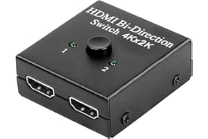 GELRHONR HDMI Switch Splitter 4K@60Hz, Sdoppiatore HDMI Alluminio HDMI Switch Bidirezionale 2 in 1 out o 1 in 2 out,supporta HD 4K 3D 1080P per TV Box, DVD, Display, Monitor