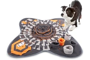 IEUUMLER Tappetino Pet Training Snuffling Mat Cane Naso Formazione Simulatore di Tappetino Antiscivolo Formazione stuoia Coperta IE081 (71x71cm, Orange & Grey)