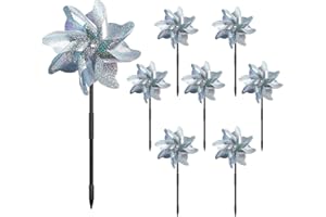 UTMACH 8 Stück Vogelabwehr Reflektierende Windräder Vogelabwehr Reflektierende Windmühle Reflektierende Vogelabwehr Vogelschreck Windrad Windmühle Vogelschreck für Garten,Obstgarten,Hof