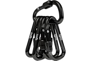 ‎ZALAVA Zalava Neu Mini Schlüsselanhänger Karabiner, 6 Pcs Karabiner mit Schraubverschluss Aluminium Mehrfunktionale 6cm Karabinerhaken für Camping, Angeln, Wandern Oder Reisen