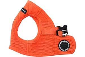 Puppia Hundegeschirr Weste in Neonfarben - Hochwertig und Komfortabel - Auch als Welpengeschirr verwendbar, Orange, M