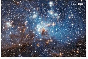 ‎SPREADSHIRT Spreadshirt ESA European Space Agency Hubble Teleskop Große Magellansche Wolke Large Magellanic Cloud Poster 90x60 cm, One size, Weiß