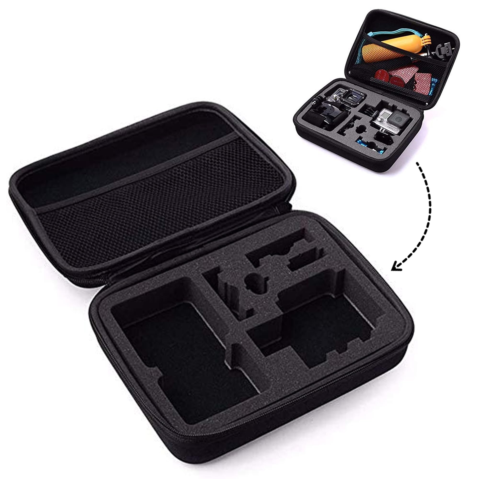 Yantralay Carrying Case for Accessories Compatible with Go Pro Hero 12/11/10/9/ 8/7/6/5, SJCAM, EKEN & All Other Action Cameras