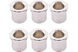 Musiclily Pro Big Lip Style Guitar String Through Body String Ferrules for Tele/Hardtail Strat Style, Nickel (Set of 6)