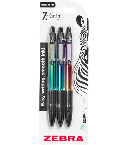 Zebra Z-Grip Penna A Sfera Retrattile – 1,0 Mm, Colore Fuchsia, Confezione Da 12 (22170)