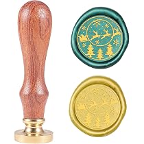 Tête De Tampon à Cire Remplaçable - Motif Sapin De Noël & Flocon - Diamètre 25 Mm, Laiton - Pour Cartes, Invitations