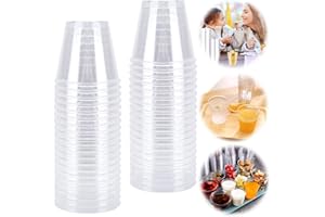 GIUGIO Vasos de chupito de plástico, vasos de chupito reutilizables, vasos de plástico transparentes, vasos de fiesta para cumpleaños, bodas, degustación (50 ml-50 unidades)