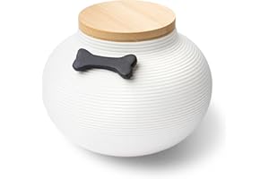 ARIMA PET Urna Cerámica para Cenizas de Mascota con Tapa Madera Bambú Hermética y Detalle Hueso Decorativo para Perro Pequeño y Mediano Caja Funeraria Conmemorativa Guardar Recuerdos Diseño Elegante Y Seguro