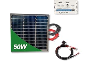 VIASOLAR Kit 50W Pro 12V Panel Solar monocristalino células PERC alta eficiencia